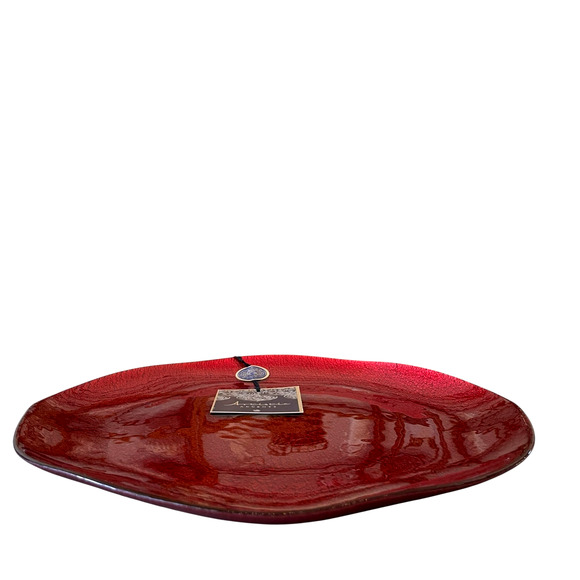 Artistic Accents Red Turkish Glass Charger Plate 13in Christmas Holiday New - Picture 4 of 10